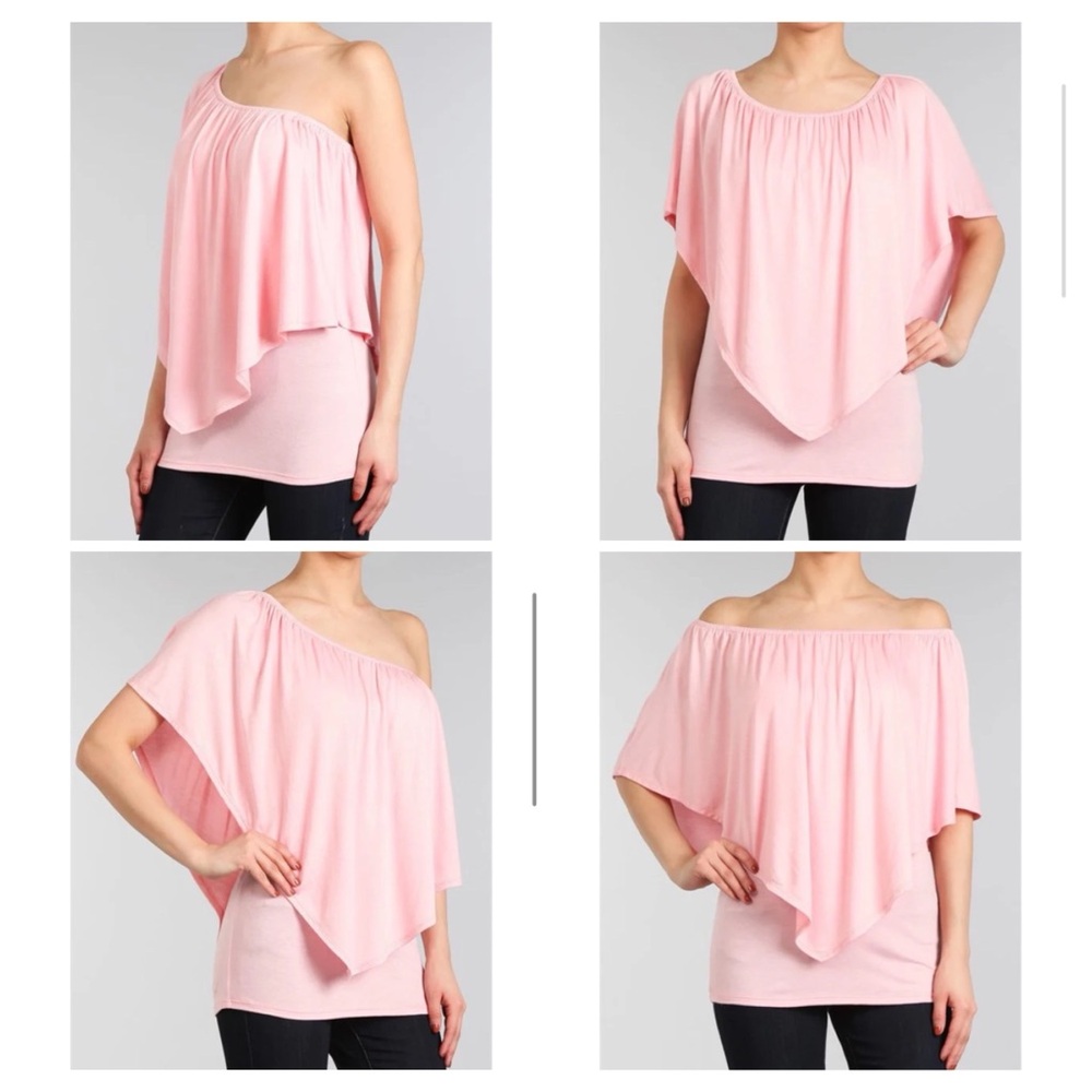 Chatoyant 4 Way Convertible Top in Light Pink size Large